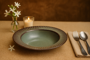 Handmade <b>Ceramic</b> Pasta Bowl Round Wabi Sabi Design Solid Color Soup Dish Dishes & <b>Plates</b> Dinign Table Decor - Product Image 2
