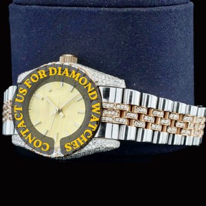 2026 High End Luxury Fashion Moissanite Round Quartz Watch Custom Stainless Steel Band ETA Movement Auto Date Features Jewelry - Product Image 5