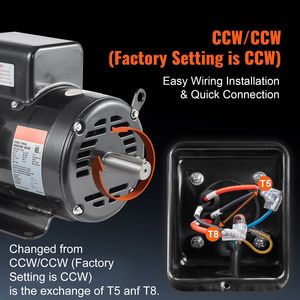 มอเตอร์ไฟฟ้ากระแสสลับ 230V 7.5 แรงม้า 31.6 แอมป์ 3450 รอบต่อนาที โครง 184T พร้อมเพลาแบบมีร่องขนาด 1-1/8 นิ้ว และความยาวเพลา 2.75 นิ้ว สำหรับเครื่องอัดอากาศ - Product Image 4