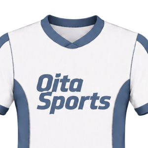 Camiseta de Rugby Blanca y Azul Rey, Manga Corta, Cuello en V, Uniforme de Equipo Personalizado, Transpirable, para Entrenamiento Deportivo - Product Image 3