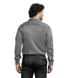 Chemise classique en satin pour homme Coupe classique |   Chemise de cérémonie à manches longues avec tissu luxueux au toucher doux - Product Image 2