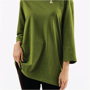 Camiseta de Algodón Orgánico 100% Ecológica, Transpirable, Informal, de Verano, con Logotipo, para Mujer, Talla Grande - Product Image 1