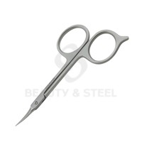 Ciseaux à cuticules ultra-fins professionnels avec pointes courbées ultra-affûtées et corps en acier inoxydable pour les soins des ongles en salon