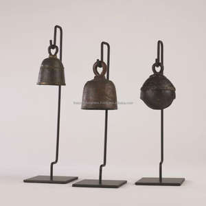 Artisanat cloches rustiques avec support cloches de ferme rustiques accessoires de décoration de maison fournitures de décoration de noël cloche de pays - Product Image 6