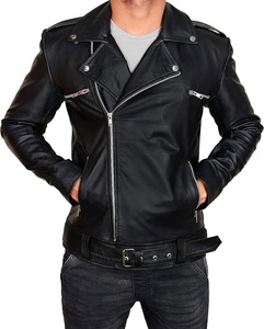 PU Leather <b>Jacket</b> Full Sleeves Casual Plain Dyed Eco-Friendly Professional Hot Sale OEM Service Breathable Men's Leather <b>Jackets</b> - Product Image 4