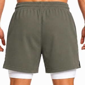 <b>Men</b>’s Double Layer <b>Shorts</b> Comfort Fit Modern Athletic Style <b>Elastic</b> <b>Waist</b> Casual Style Modern Look Wear For <b>Men</b> - Product Image 5