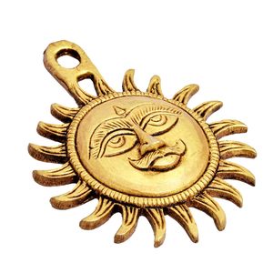 Décoration murale en laiton sculpté en forme de soleil, style vintage, pour entrée de maison ou salon - Product Image 2
