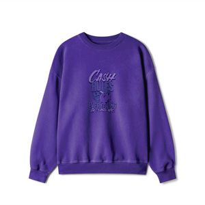 Sweat-shirt unisexe à col rond surdimensionné, pull décontracté imprimé sur le devant, motif 'Cash Rules Everything Me', pour l'automne, 100% coton - Product Image 1