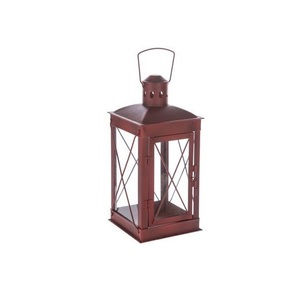 Farol Decorativo Rústico de Madera con Puerta de Vidrio, Asa de Cuerda, Hecho a Mano, Centro de Mesa para Jardín - Product Image 2