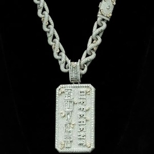 Pendentif Moissanite Iced Out en Argent 925, Breloque Hip Hop pour Homme, Lettre Personnalisée, Bijou Bling Plaqué Rhodium, Micro-Incrustation - Product Image 1