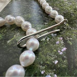 Collier de perles d'eau douce Zhuji 8-9 mm, pierre précieuse extrêmement résistante, crochet en argent S925, longueur réglable - Product Image 3