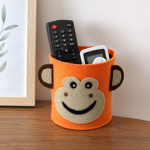 Handmade Monkey Felt <b>Storage</b> <b>Basket</b> - Product Image 1