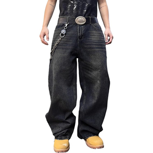 Pantalones Vaqueros Anchos de Moda para Hombre, Estilo Holgado, Vintage, Lavados, de Pierna Ancha, Ropa Urbana - Product Image 1