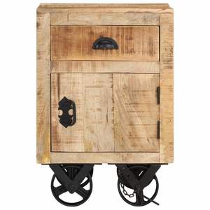 Mango de madera maciza 15,7 "x 11,8" x 22,4 "Mesita de noche Mesitas de noche elegantes - Product Image 5