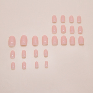 24 Uñas Acrílicas de Estilo Francés con Pegamento, Color Rosa <span class=keywords><strong>Nude</strong></span>, Forma de Almendra, para las Puntas de los Dedos - Product Image 3