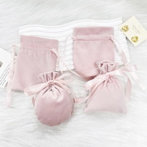 Wholesale <b>Drawstring</b> Velvet Jewelry <b>Pouch</b> Logo Recyclable Small Packing Bag Earrings Necklace Other Small Jewelry Items - Product Image 3