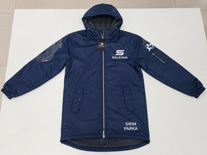 Parka à capuche bleue pour homme SALSTAR, manches longues, doublure polaire, fermeture éclair, vêtement d'extérieur décontracté, parka de bain - Product Image 5