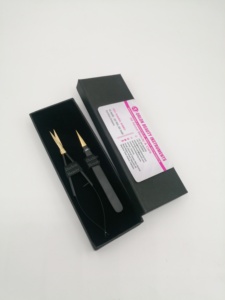 Pince à épiler cosmétique de dernière génération en acier inoxydable avec logo personnalisé, pointe fine et lame droite, ciseaux à ressort pour cils/sourcils - Product Image 4