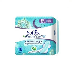 Serviettes hygiéniques Softex Beary Cool Cotton 36 cm Slim Wing Super Absorbantes Anti-fuites Lavande Naturelle 8 unités - Product Image 3