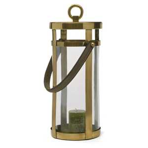 Modern Stainless Steel Cylinder Glass Candle <b>Lantern</b> Leather Handle Handmade Heat Resistant Hanging Tabletop <b>Hurricane</b> - Product Image 2