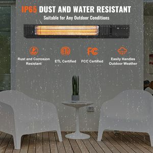 Calentador Eléctrico Infrarrojo para Patio de 1500W con Control Remoto, Calentador Exterior de Carbono con 9 Velocidades, Temporizador de 24h, Calentador Infrarrojo de 1500W - Product Image 4