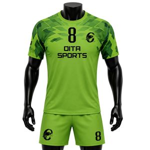 ชุดแฮนด์บอลสีเขียวนีออนสำหรับผู้ชาย เสื้อเจอร์ซีย์และกางเกงขาสั้น ชุดกีฬาน้ำหนักเบา ระบายอากาศได้ดี เหมาะสำหรับการฝึกซ้อมและการแข่งขัน - Product Image 1