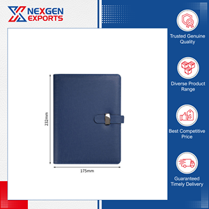 Classeur à anneaux en cuir PU de qualité garantie avec porte-cartes, reliure cousue style spirale, cadeau pour acheteurs en gros - Product Image 2