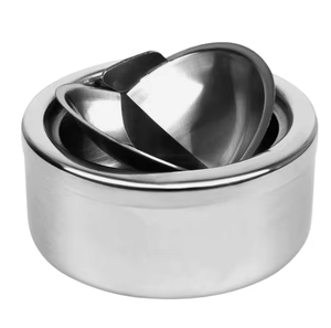 Cendrier carré en acier inoxydable avec motif feuille, classique, pour la maison et le bureau, en promotion - Product Image 3