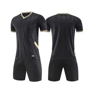 Conjunto de Camiseta de Fútbol Negra con Cuello en V para Hombre, Sin Mangas, Tejido de Malla Transpirable, Cintura Elástica, Estampado Sublimado, Ropa Deportiva - Product Image 4