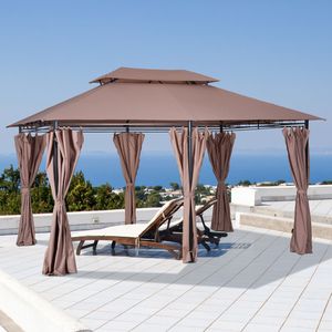 Gazebo con Tetto Ventilato 10x13 Color Kaki, Struttura in Acciaio e Tende per Uso Esterno, Categoria Prodotti Tende da Sole e Pergole - Product Image 2