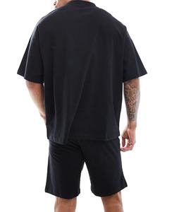 Conjunto de Pantalones Cortos de Poliéster y Algodón Personalizados para Hombre, Camiseta de Manga Corta con Cuello Redondo, Estampado Puff, Traje Deportivo Informal Juvenil para Primavera y Otoño - Product Image 6