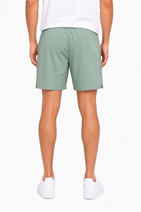 Shorts de sport vert olive pour hommes, légers, respirants, avec panneaux en maille, taille élastique, vêtements de sport - Product Image 3