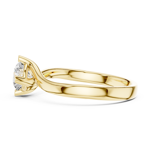 Anillo de Compromiso de Plata de Ley 925 Chapado en Oro Rosa con Diamante Moissanita y Engaste de Puntas para Mujer - Product Image 2