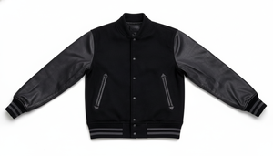 ผู้ผลิต OEM เสื้อแจ็คเก็ตเบสบอลแบบมีฮู้ดปักลายเชนีลคุณภาพสูงสำหรับผู้ชาย แบบกำหนดเองสำหรับวิทยาลัย  แบบครอปหนัง  แบบ Varsity - Product Image 3