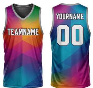 Ensemble d'uniformes de basket-ball réversibles en mesh personnalisés, broderie de haute qualité, impression par sublimation, pour hommes - Product Image 5