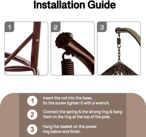 Premium Modern PE Rattan Hanging <b>Swing</b> Chair Waterproof Cushion Customized Logo Outdoor Balcony <b>Patio</b> Garden Furniture Seat 1 - Product Image 5