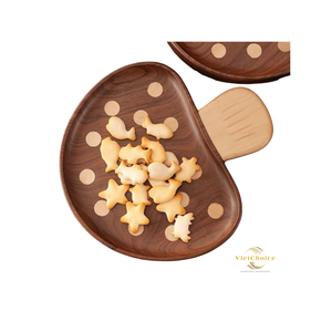 Venta al por Mayor Vietchoice, Bandeja de Comida Infantil de Madera de Nogal Negro Natural Pulido, Diseño Creativo y Lindo de Alta Calidad - Product Image 6