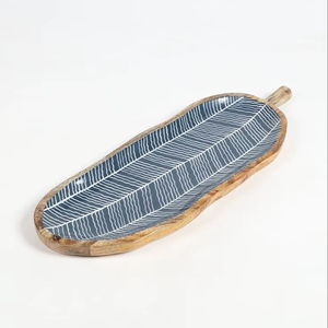 Elegant Wooden <b>Tray</b> With Smooth Enamel Finish Perfect For Serving <b>Breakfast</b> Dinner Snacks And Decorative Home Use - Product Image 1