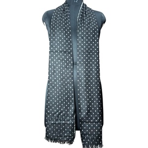 Écharpes d'automne de luxe faites à la main en coton gris anthracite à pois, tissées à la main, motif micro-diamant, vente en gros, très demandées - Product Image 1