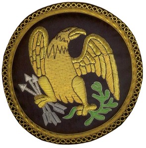 Écusson brodé personnalisé en forme d'aigle, rond, à coudre, en tissu, design classique pour vêtement - Product Image 6