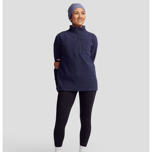 Sudadera de Forro Polar para Mujer, Lisa, con Logotipo Personalizado, Transpirable, Ecológica, Oversize, Cuello Redondo, para Invierno, Gimnasio, Chándal - Product Image 3