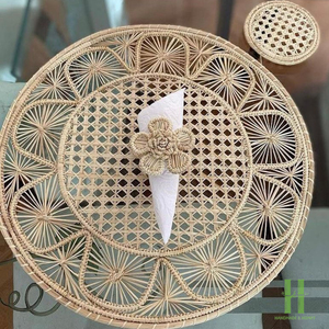 Best Price Eco-Friendly <b>Round</b> Cotton Charger Plates Boho Wicker <b>Placemat</b> Woven <b>Placemat</b> for Table Decoration From HNH CRAFT - Product Image 6