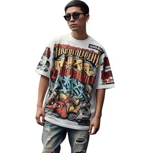 Venta al por mayor 100% algodón lavado ácido camiseta de gran tamaño para los hombres 250Gsm Heavyweight Loose Fit Long Length - Product Image 1