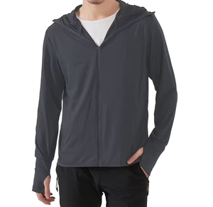 Sweat-shirt à capuche zippé pour homme, couleur unie, respirant, séchage rapide, en molleton tricoté, mélange de coton 300g, décontracté, mode automne, imprimé - Product Image 1