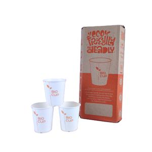 Vaso de papel biodegradable desechable y compostable para agua, ideal para fiestas, catering, venta al por mayor y a granel. - Product Image 5