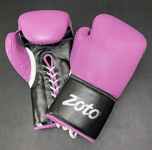 Professional Lace Up Boxing Gloves Leather Fight Gloves for Competition Sparring Training with Premium <b>Foam</b> <b>Padding</b> - Product Image 2