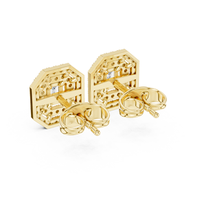 Pendientes de Diamante Cultivado en Laboratorio con Corte Esmeralda, Oro Sólido de 14K/18K, Doble Halo, Pavé, DEF VVS, Joyería Fina, Regalo de Aniversario, ODM - Product Image 5