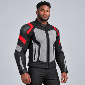 Chaqueta de malla para motociclistas con paneles de malla transpirable, acolchado protector, costuras duraderas y construcción ligera para motocicleta - Product Image 1