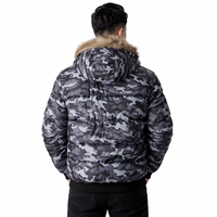 Blouson matelassé personnalisé pour homme, hiver, camouflage, à capuche, avec fourrure, imperméable, coupe-vent, logo personnalisé, vêtement d'extérieur