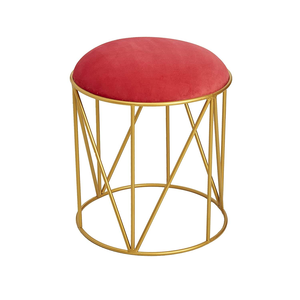 Soft Fabric Upholstered <b>Stool</b> with Deep Supportive Cushion Created for Cozy Seating and Beautiful Modern Home Decoration Poufs - Product Image 3